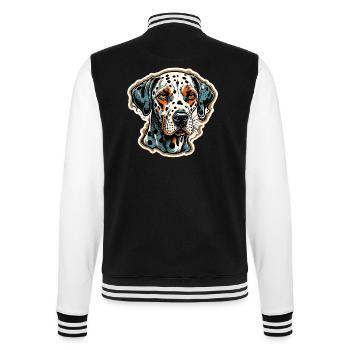 Dalmatiner / Hund / Tier / Haustier / bellen - College-Sweatjacke - Schwarz/Weiß - Hinten - Marisol (170cm)