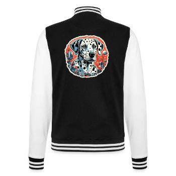 Dalmatiner / Hund / Tier / Haustier / bellen - College-Sweatjacke - Schwarz/Weiß - Hinten - Marisol (170cm)