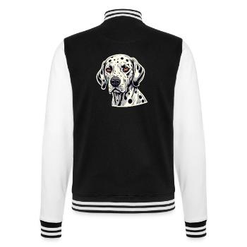 Dalmatiner / Hund / Tier / Haustier / bellen - College-Sweatjacke - Schwarz/Weiß - Hinten - Marisol (170cm)