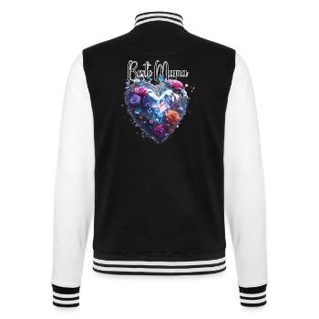 Herz / Muttertag / Liebe / Feiertage / Love - College-Sweatjacke - Schwarz/Weiß - Hinten - Marisol (170cm)