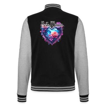Heart / Mother's Day / Love / Holidays / Love - College Sweat Jacket - black/heather grey - Back - Marisol (170cm)