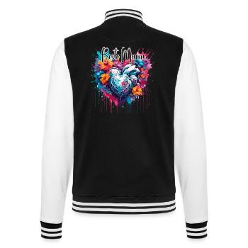 Heart / Mother's Day / Love / Holidays / Love - College Sweat Jacket - black/white - Back - Marisol (170cm)