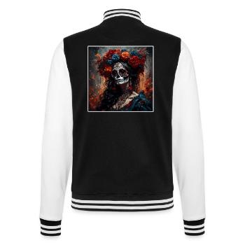 La Catrina / Dia de Muertos / Tatouage / Culture - Veste Teddy - noir/blanc - Dos - Marisol (170cm)