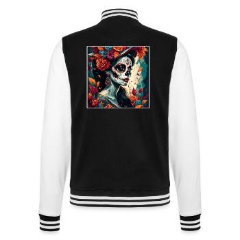 La Catrina/ Tattoo / Mexique / Crâne / Crâne - Veste Teddy - noir/blanc - Dos - Marisol (170cm)