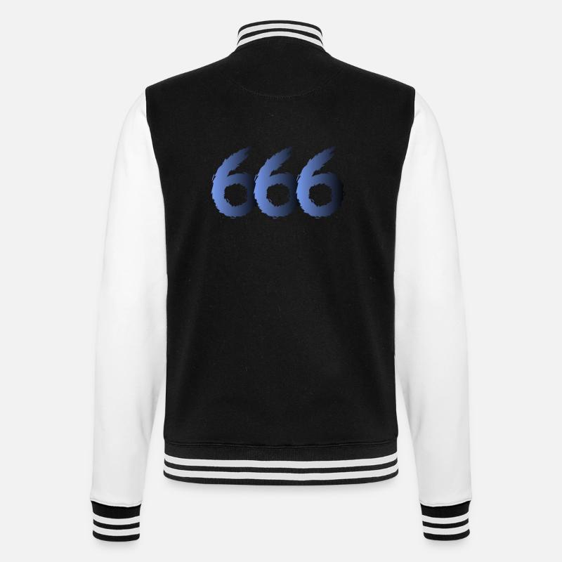 666 Satan Symbol - Devil - Evil - College Sweat Jacket - black/white
