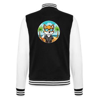 English Foxhound Dog Breed Cartoon Sunglass Beach - College Sweat Jacket - black/white - Back - Marisol (170cm)