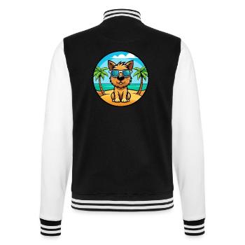 Tenterfield Terrier Hunderasse Cartoon Sonnenbrille - College-Sweatjacke - Schwarz/Weiß - Hinten - Marisol (170cm)
