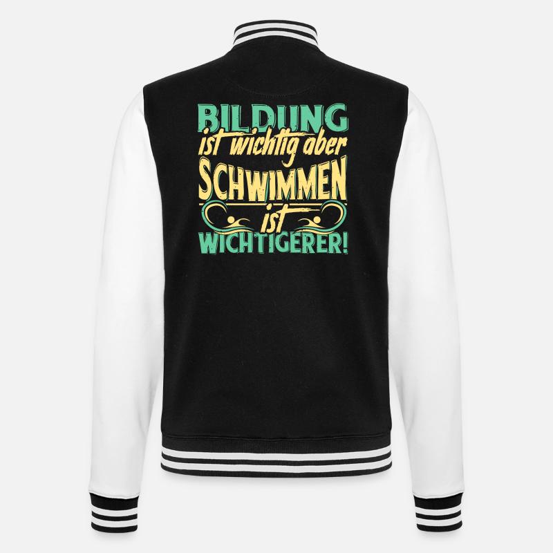 Swimming Swimming Saying - College Sweat Jacket - black/white