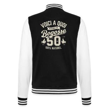 bogosse 50 Ans - Veste Teddy - noir/blanc - Dos - Marisol (170cm)