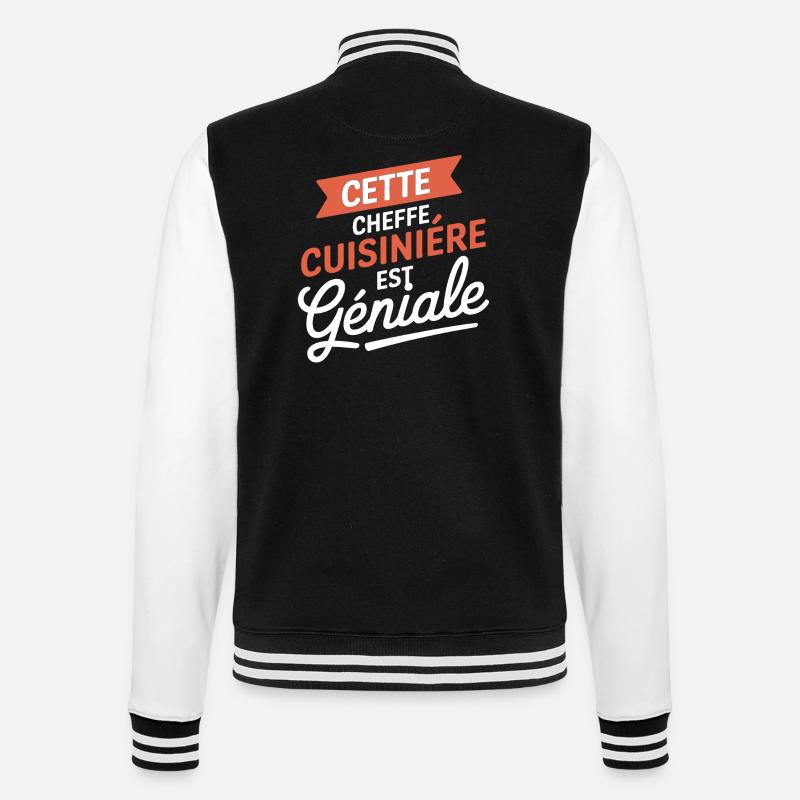 Cheffe Cuisinière Géniale - Design Cuisine - Veste Teddy - noir/blanc