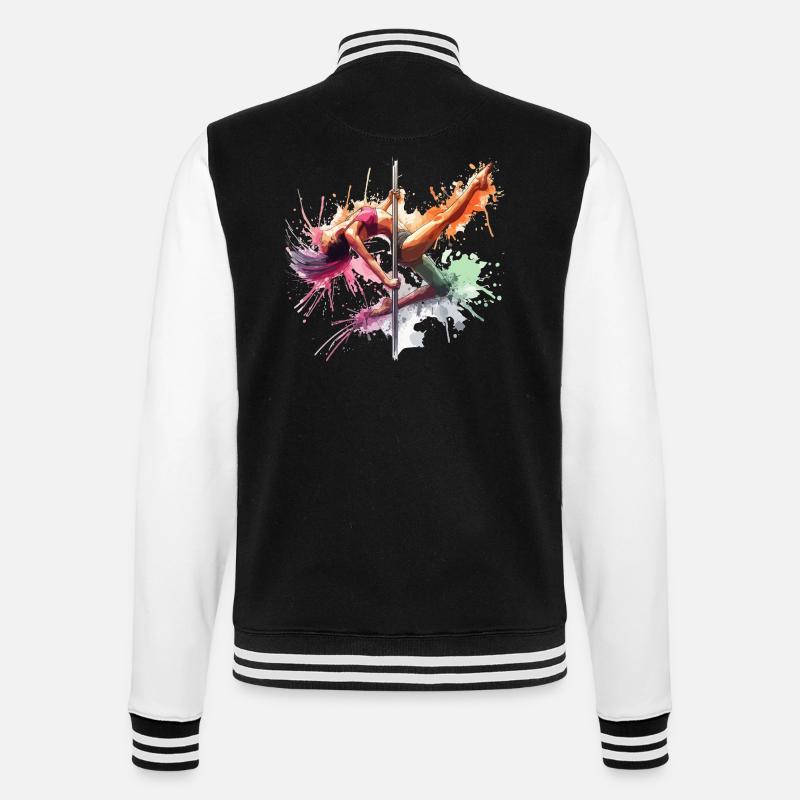 Pole Dance Dynamik Farben Poledance Geschenk - College-Sweatjacke - Schwarz/Weiß