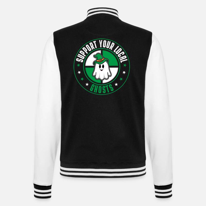 Ghosts - College-Sweatjacke - Schwarz/Weiß