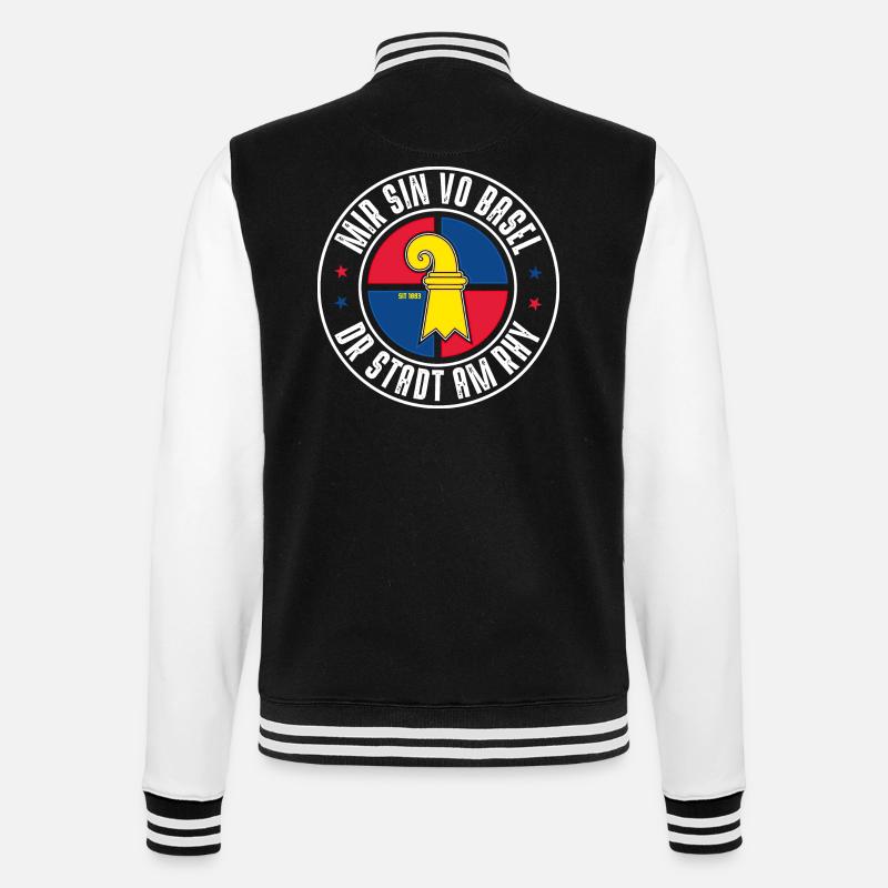 BASEL - College Sweat Jacket - black/white
