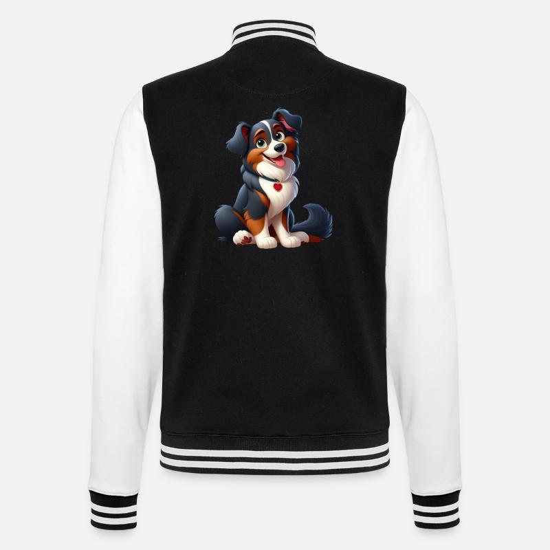 Border Collie 3 - College-Sweatjacke - Schwarz/Weiß
