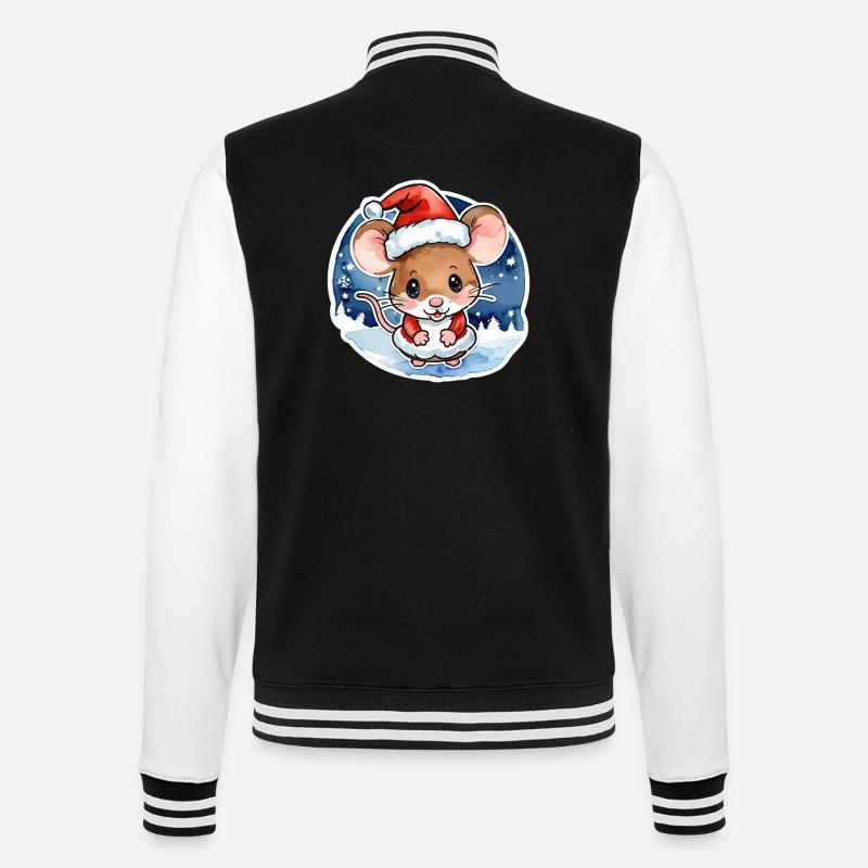 Dessin de Noël Souris - Veste Teddy - noir/blanc