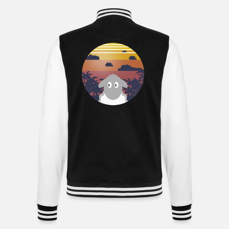Sheep at sunset - College Sweat Jacket - black/white