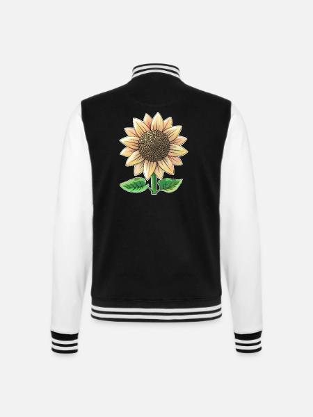Sonnenblume - College-Sweatjacke - Schwarz/Weiß