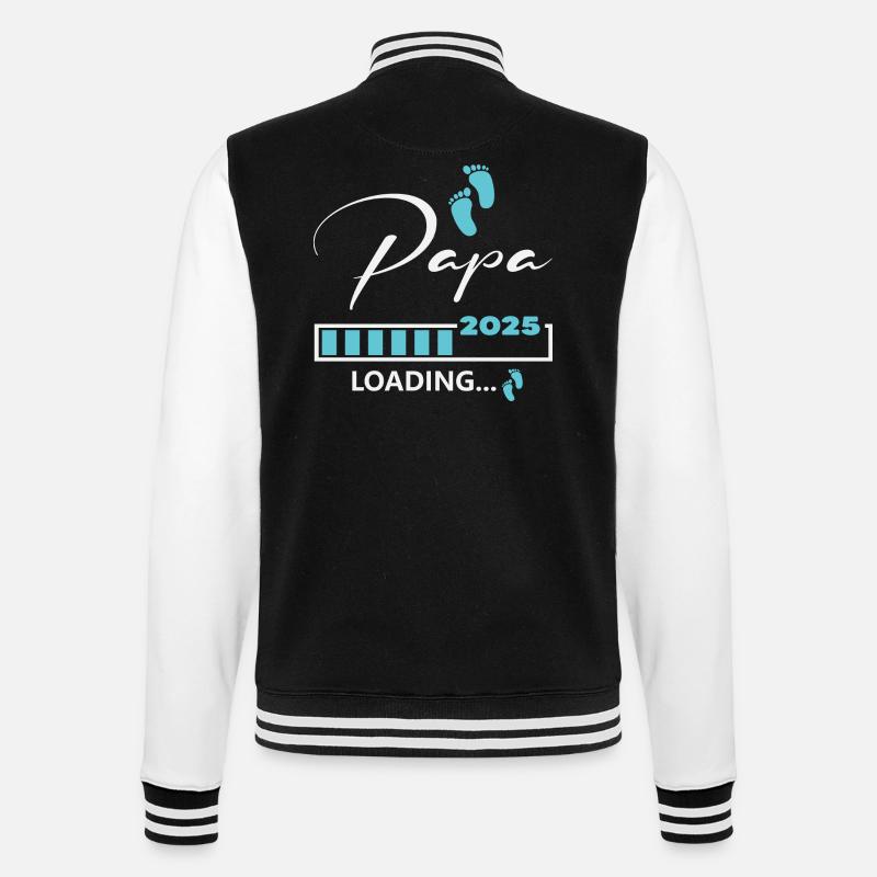Papa 2025 loading - College-Sweatjacke - Schwarz/Weiß