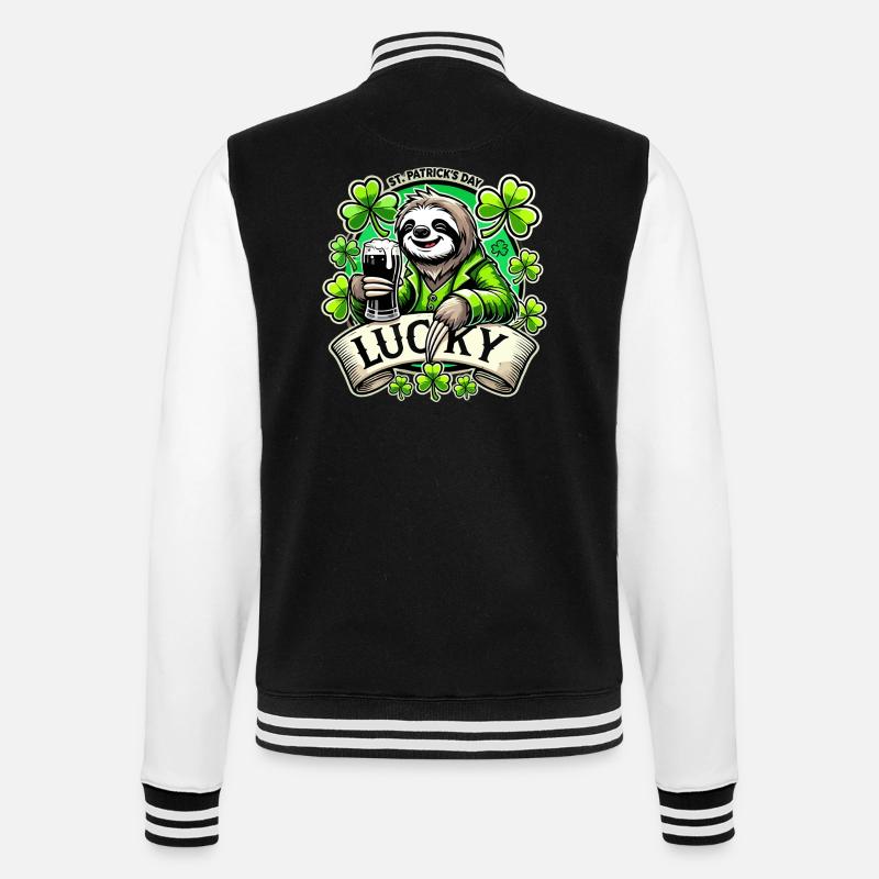 Saint-Patrick Leprechaun Paresseux Heureux - Veste Teddy - noir/blanc