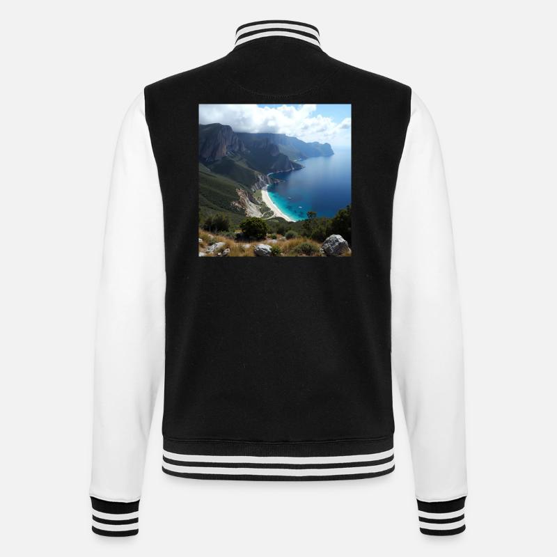 Landschaft - College-Sweatjacke - Schwarz/Weiß