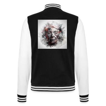 Old Wife Art - College-Sweatjacke - Schwarz/Weiß - Hinten - Marisol (170cm)