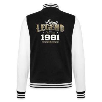 44ème anniversaire cadeau mari Original février 1981 - Veste Teddy - noir/blanc - Dos - Marisol (170cm)