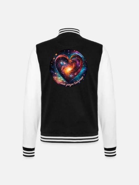 Herz mit Spruch - Du bist mein ganzes Universum - College-Sweatjacke - Schwarz/Weiß