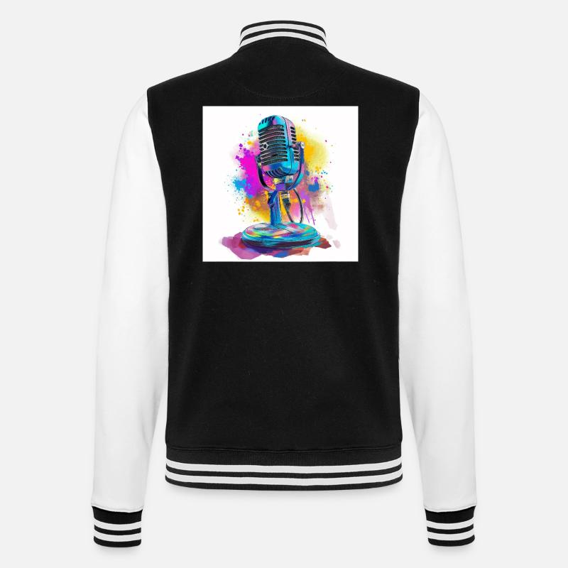 Gaming Microphone - College-Sweatjacke - Schwarz/Weiß