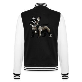 French Bulldog - Pet Dog Design - College Sweat Jacket - black/white - Back - Marisol (170cm)