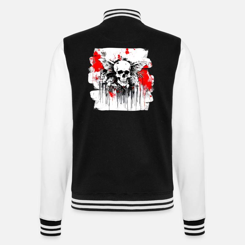 crâne éclaboussure trash polka tattoo - Veste Teddy - noir/blanc