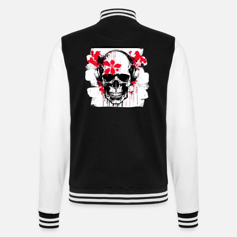 crâne éclaboussure trash polka tattoo - Veste Teddy - noir/blanc