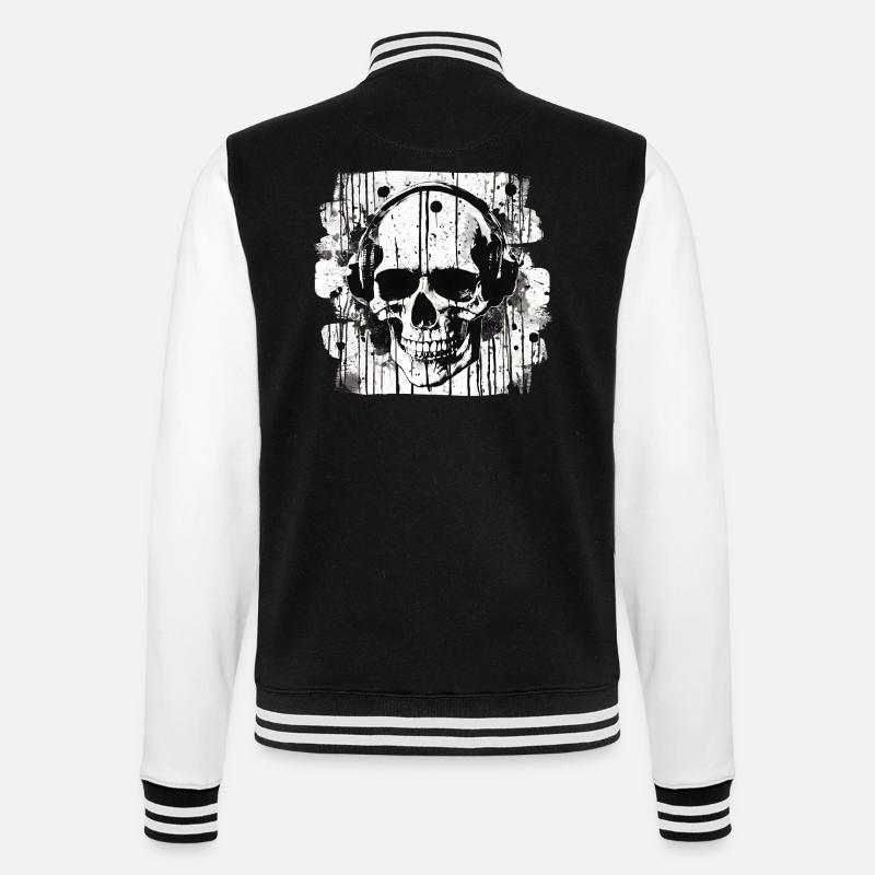 crâne éclaboussure trash polka tattoo - Veste Teddy - noir/blanc