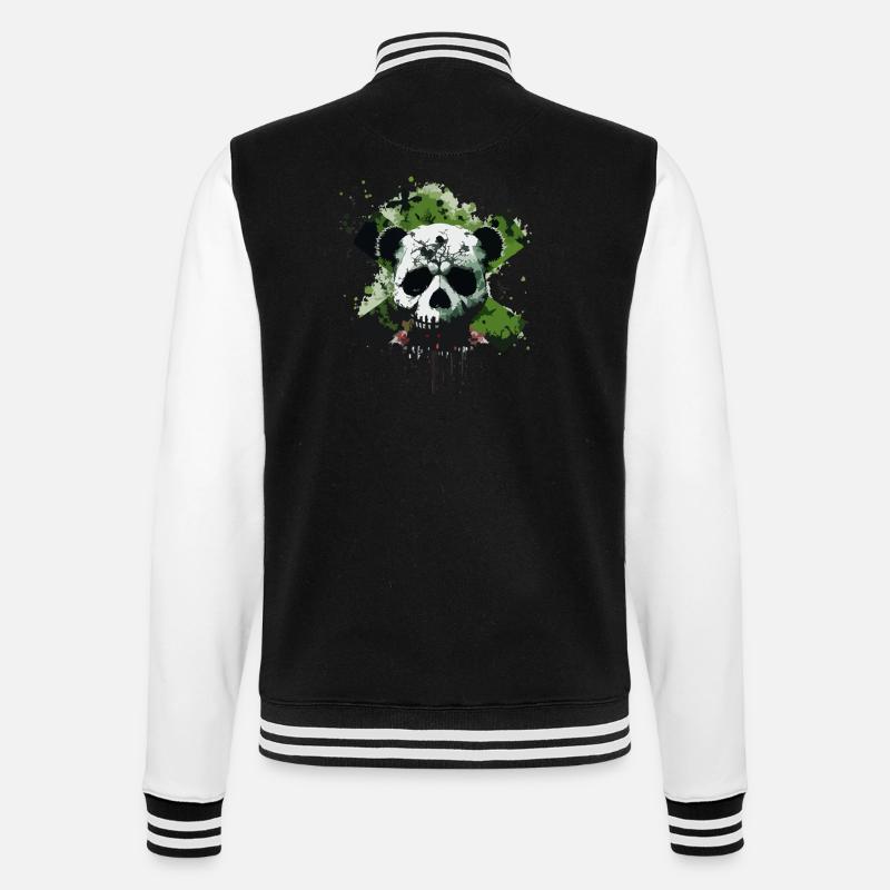 Skull Panda - College-Sweatjacke - Schwarz/Weiß
