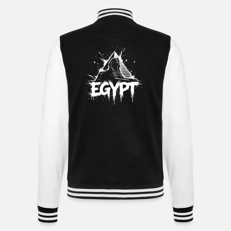 Ägypten Sphinx Pyramide - College-Sweatjacke - Schwarz/Weiß
