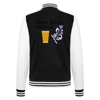 Meine Heimat Geripptes - Apfelwein - College-Sweatjacke - Schwarz/Weiß - Hinten - Marisol (170cm)