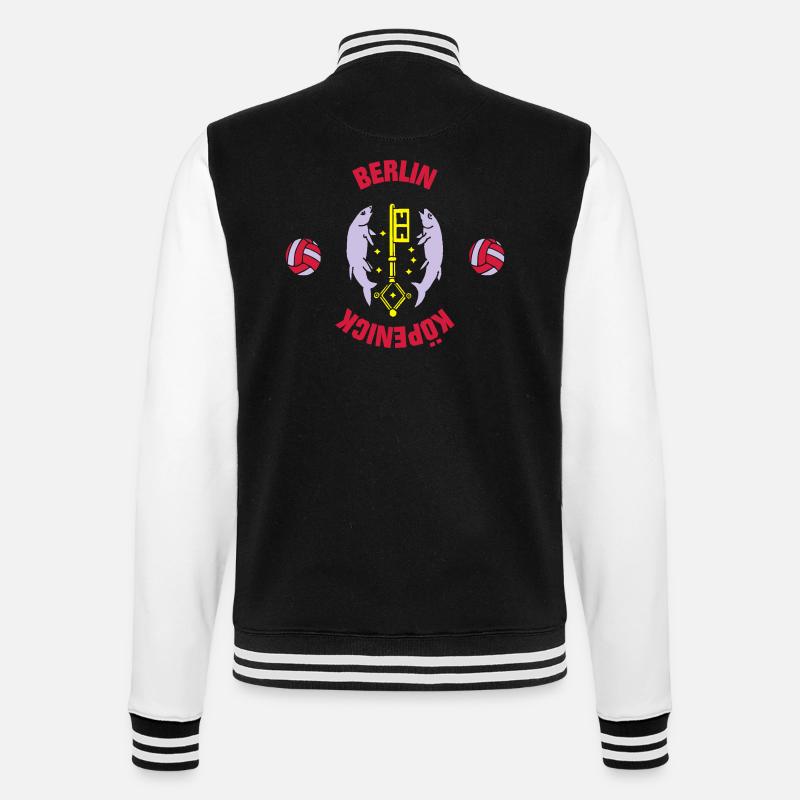 Berlin Köpenick (ID: 001013) - College-Sweatjacke - Schwarz/Weiß