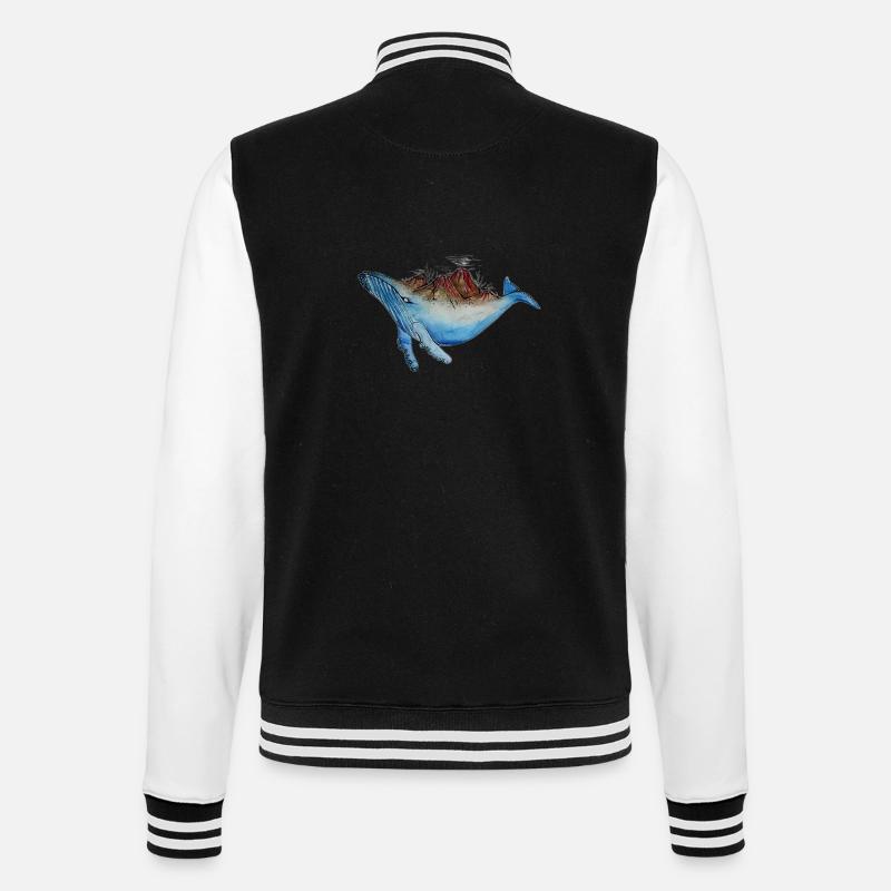 Wal-Vulkan - College-Sweatjacke - Schwarz/Weiß