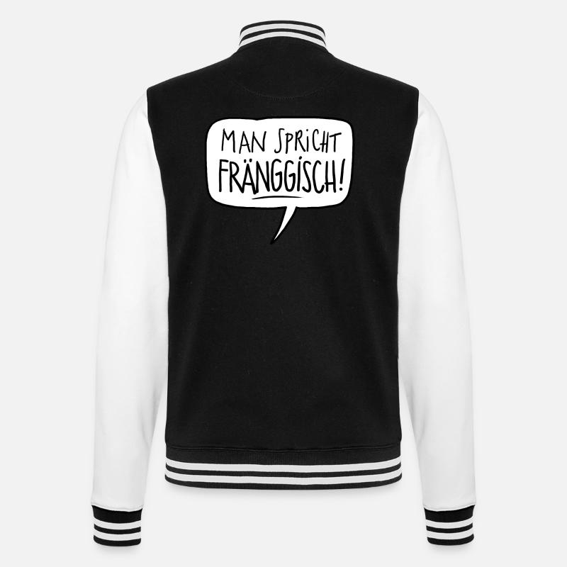 Fränkisch sprechen - College-Sweatjacke - Schwarz/Weiß
