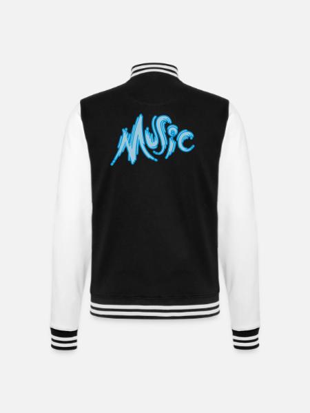 Music - College-Sweatjacke - Schwarz/Weiß