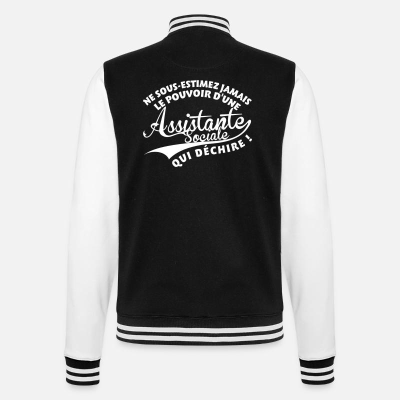 Assistante Sociale qui déchire - Veste Teddy - noir/blanc