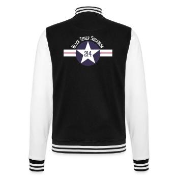 WMF 214 Geschwader - College-Sweatjacke - Schwarz/Weiß - Hinten - Marisol (170cm)