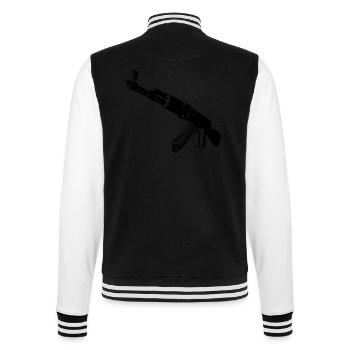 Machine gun - College Sweat Jacket - black/white - Back - Marisol (170cm)