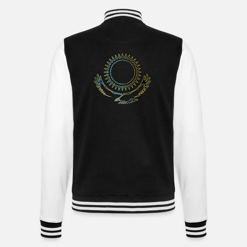 Kasachstan Adler edel - College-Sweatjacke - Schwarz/Weiß