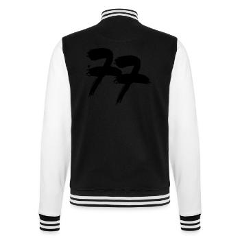 77 design zahl - z08 - College-Sweatjacke - Schwarz/Weiß - Hinten - Marisol (170cm)