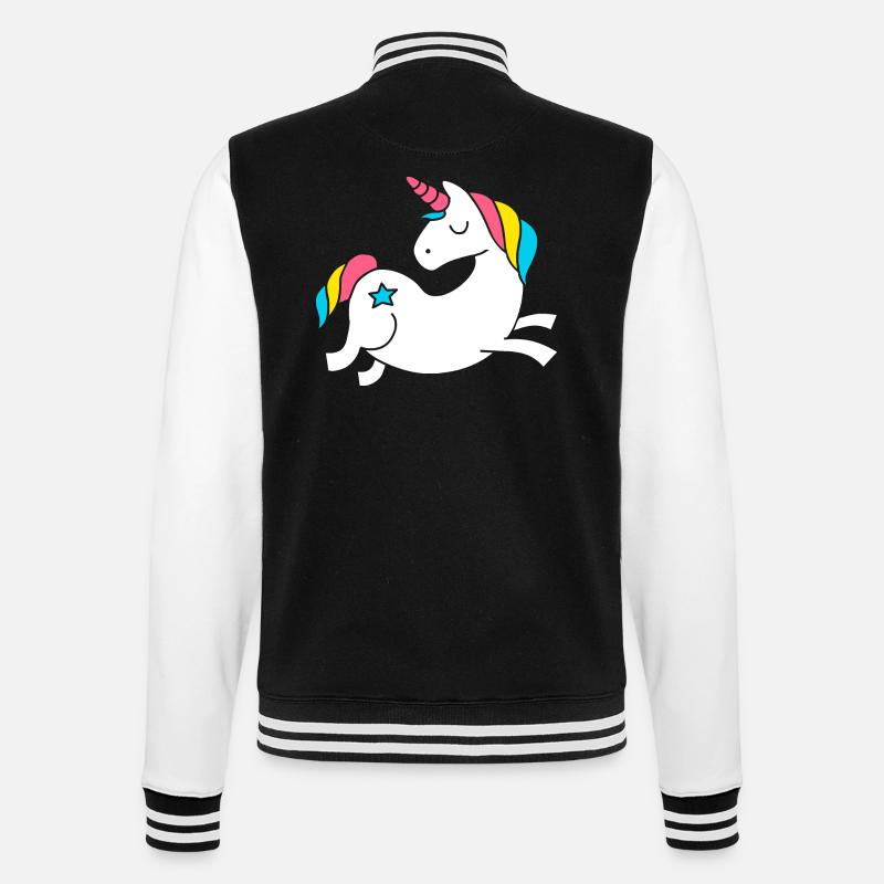 unicorn - Einhorn - College-Sweatjacke - Schwarz/Weiß