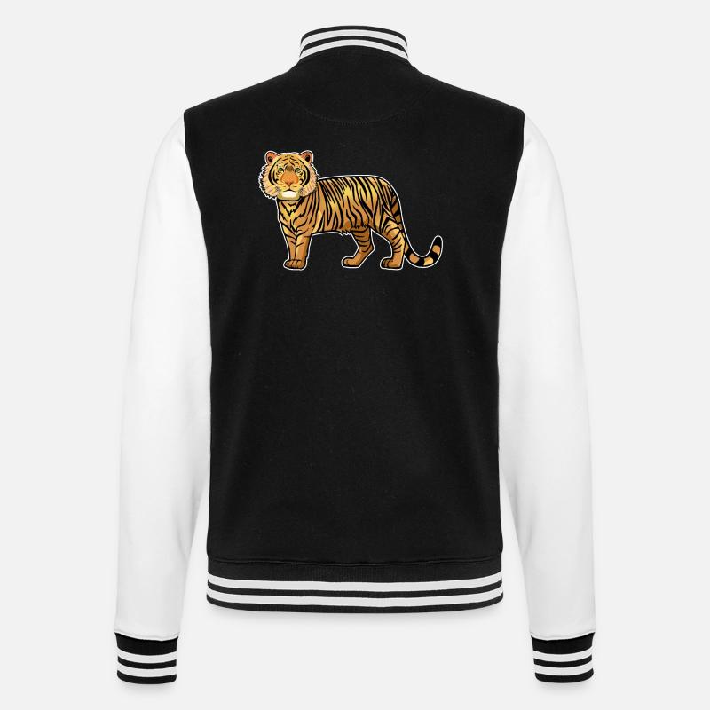 A tiger - College Sweat Jacket - black/white