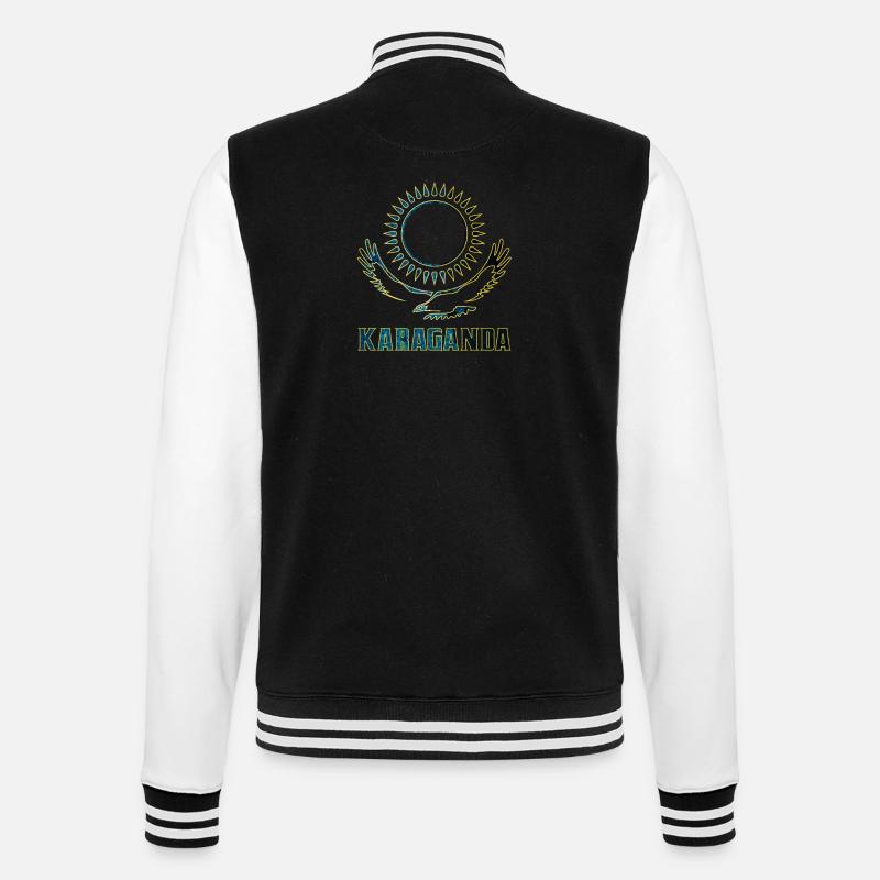 Karaganda Kasachstan Geschenk - College-Sweatjacke - Schwarz/Weiß