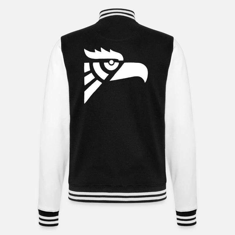 Adlerkopf weiß aztekisch - College-Sweatjacke - Schwarz/Weiß