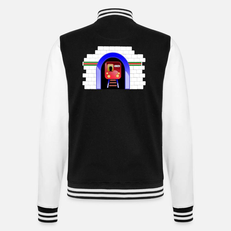 Blauer Tunnelzug im Torbogen - College-Sweatjacke - Schwarz/Weiß