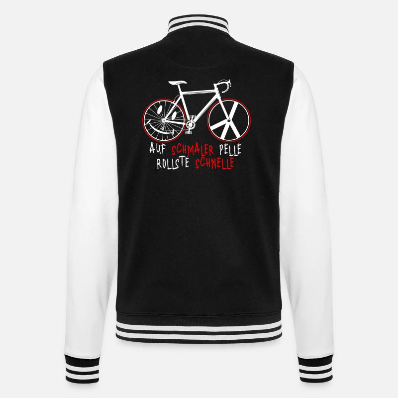 Fahrrad - College-Sweatjacke - Schwarz/Weiß